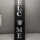 Glitzhome Welcome Sign for Front Porch, 42" H Rustic Solid Wood Welcome Porch Decor with Bee Vertical Standing or Hanging Signs for Home Yard Indoor Decor