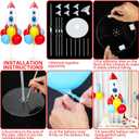 4 Sets Toy Inspired Themed Party Balloons Stand Kit With 4 Rocket Foil Balloons Toy Themed Red Blue Yellow Balloon Centerpiece for Tables for Boys Birthday Baby Shower Cartoon Party Decorations