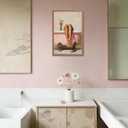 Pink Bathroom Wall Art Bathtub Martini Cocktail Print Cute Girly Wall Decor, 24"L x 16"W