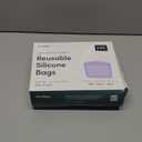 Blue Ginkgo Reusable Silicone Storage Bags  3-Pack | Korean-Made Stand Up Food, Freezer Bags - Clear