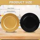 PROY 100 Pcs Charger Plates Bulk, 13" Gold Plate Charger for Dinner Plates, Round Wedding Chargers Plastic Dinner Plates for Table Setting Wedding Party Decoration, Smooth