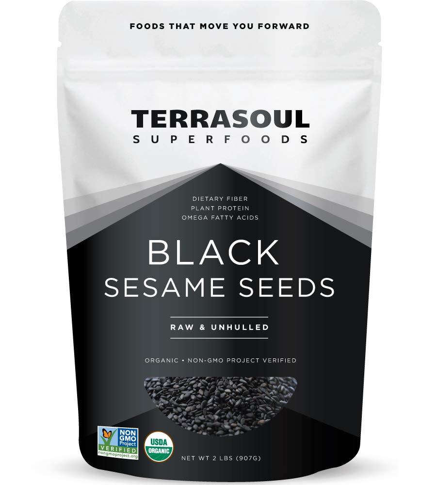 Terrasoul Superfoods Organic Black Sesame Seeds, 2 Lbs - Raw | Unhulled | Lab-Tested (2 Pound (Pack of 1)) (Best By: 12/2026)