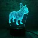 French Bulldog Night Light 3D Illusion Table Lamp Puppy Dog 7 Changing Color Toys Birthday Christmas Gifts for Kids Boys Girls Home Bed Room Decor