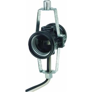 Leviton 2-Light Lampholder, 018-04015-D4F, Black