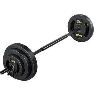 AboveGenius 45 lb Barbell Weight Set, Adjustable Workout Bar