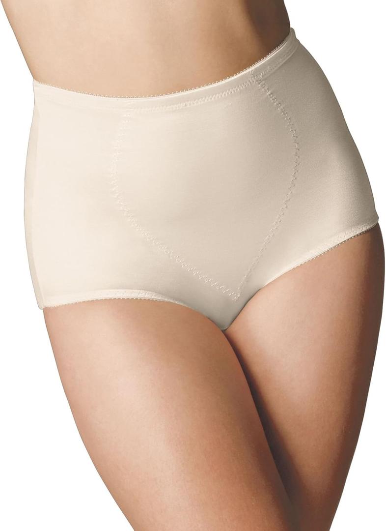 Bali Women's Firm Shapewear Pack, Shaping Brief with Tummy Control, 2-Pack (Large, Nude Jacquard)