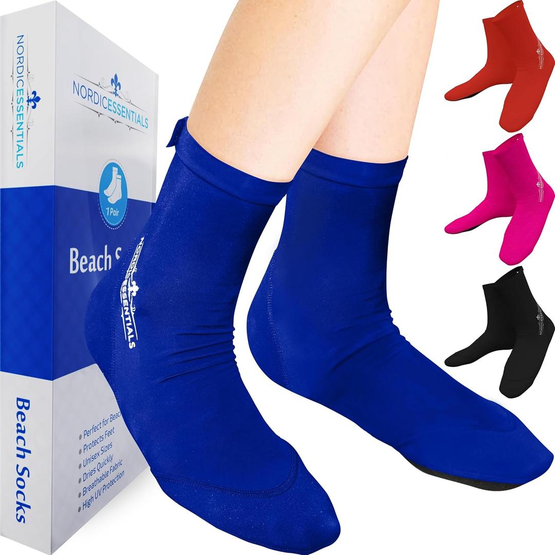 Beach Socks - Sand sports - Volleyball, Soccer, Snorkeling - Kids, Women, Men (X-Small, Blue)