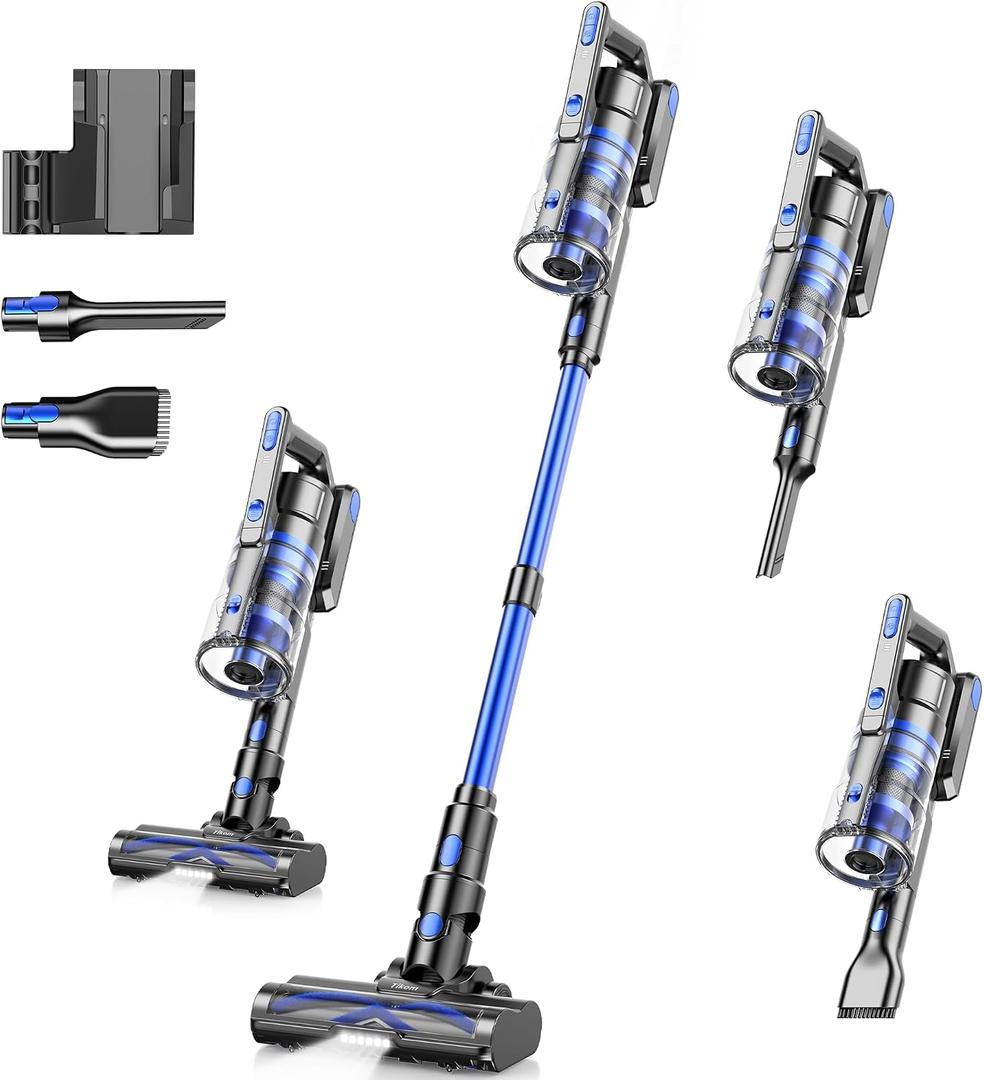 Tikom Cordless Vacuum Cleaner for Home, 450W/40000pa Stick Vacuum, Anti-Tangle, Lightweight Handheld Vacuum for Hard Floor, Pet Hair, V700