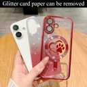 for iPhone 17 Case, Glitter Clear Cute Paw Love Heart, Compatible with MagSafe, Strong Magnetic Full Camera Lens Protection Cover, Soft Slim Bling Phone Case 6.3" - Red