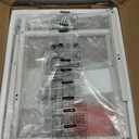 SUPERJARE Kitchen Bakers Rack with Power Outlet, Coffee Bar Table 4 Tiers, Kitchen Microwave Stand with 6 S-Shaped Hooks, Storage Shelf Rack for Spices, Pots and Pans - White (23.6 inch)