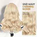Quantum Love Curly Blonde Wavy Wig for White Women Pre Cut Simulated Lace Curly Wigs 18 Inch Glueless Heat-resistant Synthetic Fiber Wig for Cosplay Daily Party