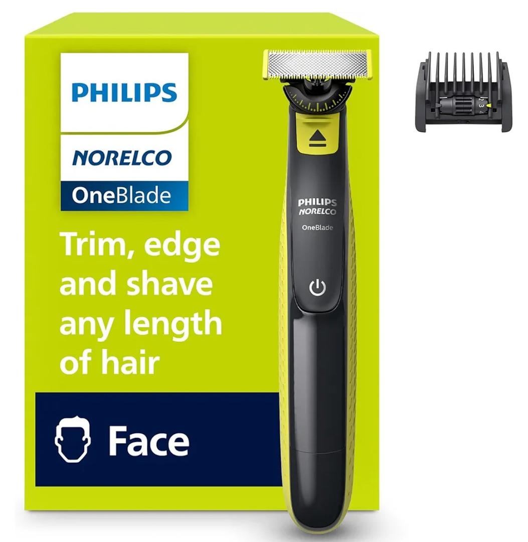 Norelco Philips OneBlade 360 Hybrid Face, Electric Beard Trimmer and Shaver, with 360 Blade Technology, 1x 360 Blade for Face, 5in1 Adjustable Comb, Model QP2724/90