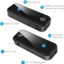 Aux Bluetooth 5.3 Adapter for Car, 2 in 1 Wireless Bluetooth Transmitter and Receiver for Headphones Car Home Audio Speaker, Portable 3.5mm Wireless Audio Receiver, Hands-Free Call