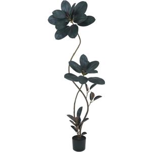 Artificial Rubber Tree 6FT, Tall Faux Rubber Plant with Realistic Trunk, Indoor Floor Artificial Tree for Living Room, Home, Office