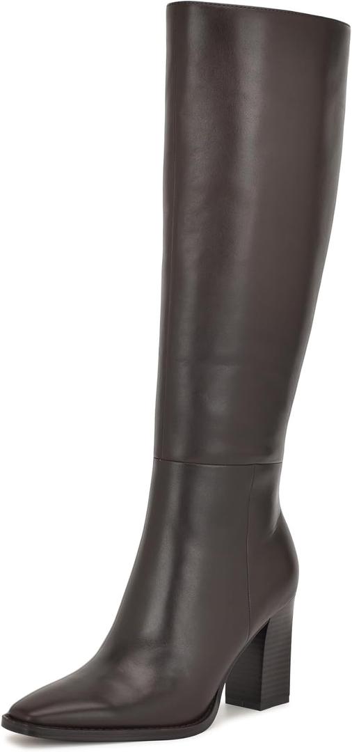 Nine West Women's Zazz Boot, Dark Brown Leather 201, 7