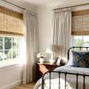 CAPALOCA Natural Linen Pinch Pleated Curtains Blackout, 100% Black Out Curtains 96 inch Long for Bedroom, Blackout Thermal Insulated Pinch Pleated Drapes for Living Room, 40" W x 96" L, 2 Panels Set