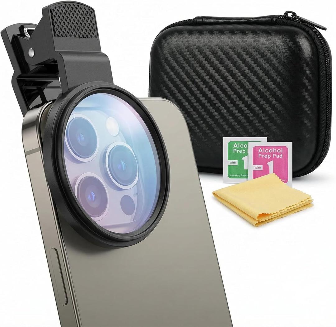 52mm CPL Filter, Clip on Lens Filter Camera Lens, HD Circular Polarizing Filter, CPL Filter Compatible with DSLR/iPhone 17/16/15/14/12/Samsung Galaxy Pixel and Other Smart Phones/Camera