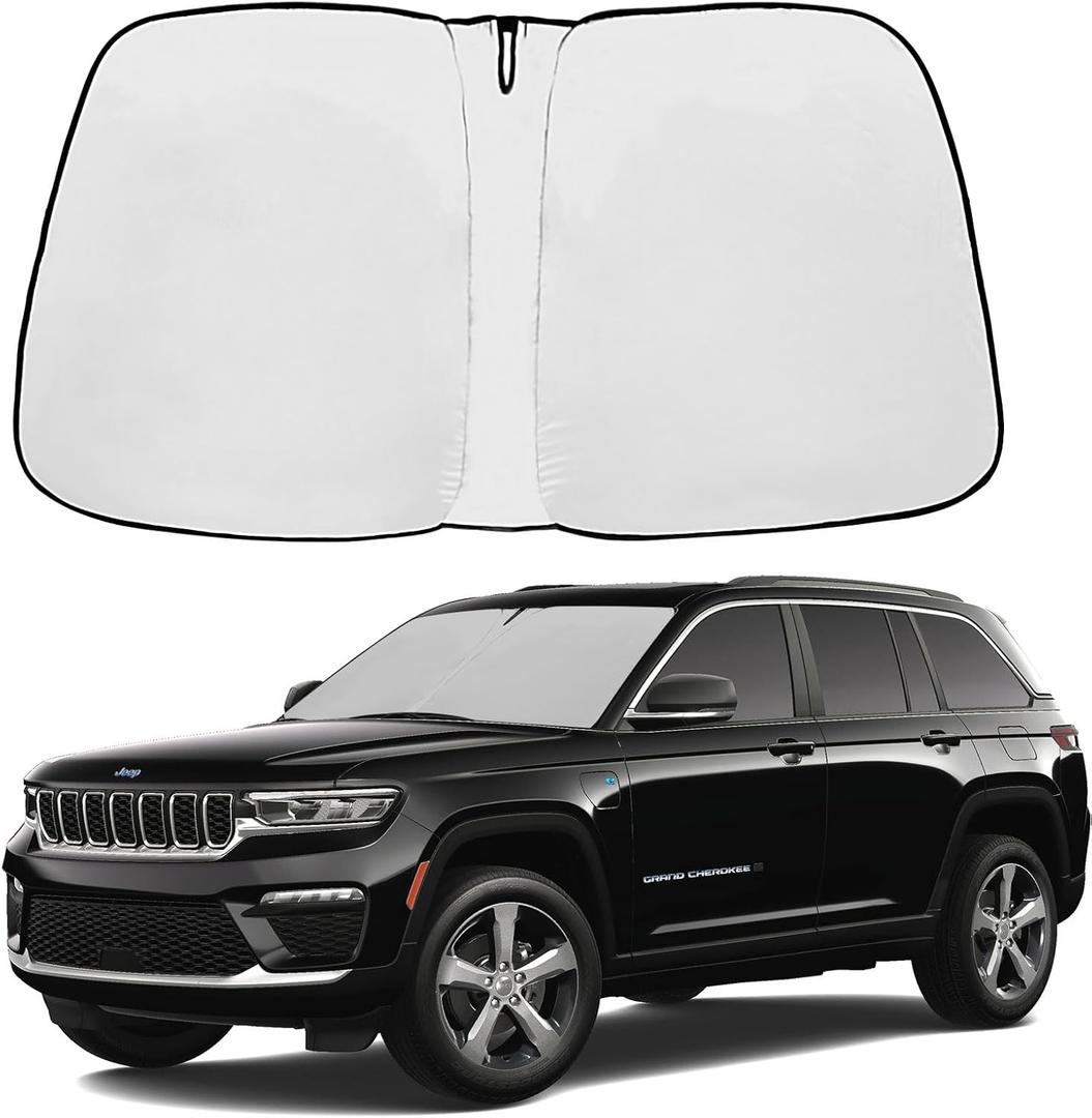 Front Windshield Sunshade fit for Jeep Grand Cherokee 2014-2025 UV Ray Reflector Foldable Car Shade Automotive Windshield Sunshades Jeep Grand Cherokee Windshield Sun Shade |Keeps Your Vehicle Cool|