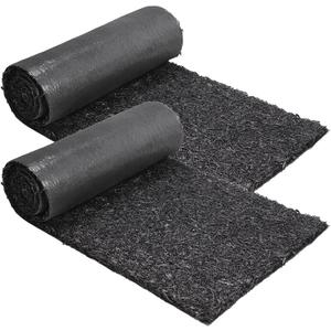 Sekcen 2 Pack Rubber Mulch Roll Mat for Landscaping Recycled Rubber Walkway Black Permanent Mulch Pathway Playground 8' x 2' 