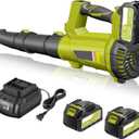 Electric Cordless Leaf Blower,540 CFM/170 MPH,Battery Powered with 2 x 6.0Ah Batteries,6-Speed & Turbo Mode,Lightweight for Lawn Care,Patio,Leaves,Dust,and Snow Removal