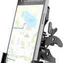 Golf Cart Phone Holder, No Shaking Phone Holder for Bike, One-Handed Pick and Place Motorcycle Phone Mount for Handlebars (Black, Medium)