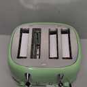 Mueller Retro Toaster 4 Slice with Extra Wide Slots Bagel, Defrost, and Cancel Function, 6 Browning Levels, Dual Independent Controls, Removable Crumb Tray and High Lift Levers, Sage Green
