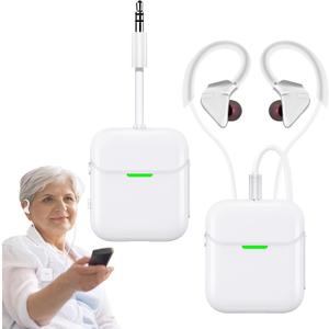 Wireless Headset for TV, TV Headphones Wireless for Seniors, with Bluetooth Transmitter & Receiver, Plug and Play, No Delay, use it While Charging,2.4 GHz, 3.5mm AUX & RCA, Gifts for Elderly