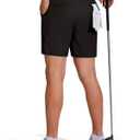 FREE SOLDIER Men's Golf Dress Shorts 7 Inch Quick Dry Lightweight Hiking Casual Work Golf Shorts with 5 Pockets (Black 32W7L) (Black)