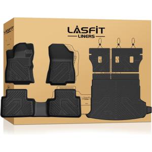LASFIT Floor Mats & Backrest & Cargo Mats for Subaru Forester 2026 2025 (Fit Hybrid, Not for Gas), All Weather TPE Custom Fit Easy Clean for Forester Hybrid 2025 2026 Car Accessories Trunk Liners