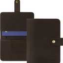 Jack&Chris Genuine Leather Handmade Passport Holder For Travel, RFID Blocking Passport Holder with Card Slots, Travel Essentials wallet with Pen Holder for Women and Men for Gifting, Coffee