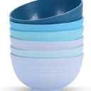 Homestockplus Set of 6 Unbreakable Soup Bowls, 34 Ounces Big Bowls Microwave and Dishwasher Safe BPA-Free Bowl for Cereal, Salad, Soup, Ramen,Oatmeal Apply to Kitchen, Dishwasher & Microwave Safe (Gradient Blue)