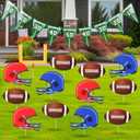 Thyle 14 Pcs Football Yard Decorations Football Sign with Stakes and Banner Sport Party Outdoor Lawn Yard Signs for Team School Practice Game Day Birthday Party Decor