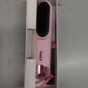 Cordless Hair Straightener Brush 300 Million Negative Ionic Portable Hair Straightener Comb for Women with 4 Temps Fast Heating MCH Ceramic Coating Smooth Frizz - Free Hair Black