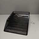 6 Tier Wall File Organizer Hanging Vertical File Organizer, Wall Mounted Mail Paper Document Folder Holder, Mesh Magazine Rack Mail Document Organizer for Office School Home(Black)