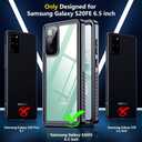 SPIDERCASE Designed for Samsung Galaxy S20 FE 5G Case Waterproof,Built-in Screen Protector [12FT Military Shockproof] IP68 Underwater Full Heavy Duty Anti-Scratched Rugged Case for S20 Fe 6.5",Black