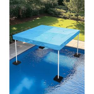 Floating Pool Umbrella - Heavy Duty 6’× 6’× 4' Polyester Oxford Canopy with 4PCS Canopy Floats and Top Rain Holes - Perfect Sun Protection for Beach, Lake and Home Swimming Pool