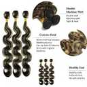 Highlight Honey Blonde Bundles Human Hair 28 30 32 Inch P1B27 Body Wave 3 Bundles 150G Human Hair Brazilian Virgin Remy Hair Extensions Quick Weave For Women