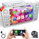 Car Radio for Toyota Camry 2006 2007 2008 2009 2010 2011, 8-inch Touch Screen Car Stereo Support CD/DVD,CarPlay&Android Auto, Bluetooth5.2&Voice Control, Backup Camera& SWC