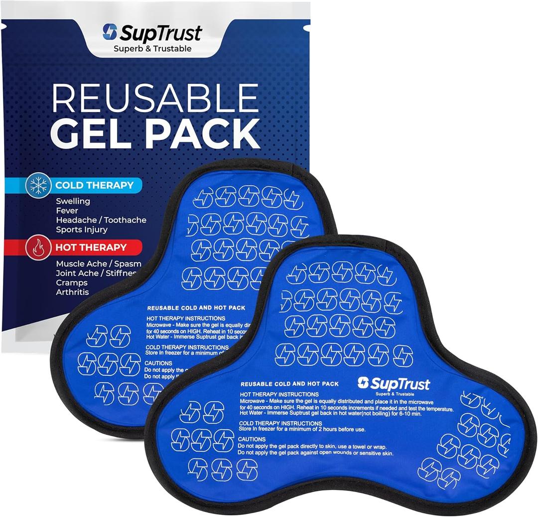 Shoulder Ice Pack for Injuries Reusable: Cold/Hot Therapy Wrap for Rotator Cuff Injuries, Bursitis & Swelling - Gel Ice Pack Reusable Compatible with Suptrust Shoulder Brace for Women and Men, 2 Packs (One Size)
