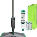 Eyliden Spray Mop - Includes Bio-Enzyme Multi-Surface Cleaner Concentrate, 2 Microfiber Pads | All-in-One Solution Floor Cleaning Kit, Long-Lasting Freshness Wet Mops for Hardwood, Tile, Marble (Green+ grey)