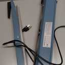 Impulse Sealer 16 inch Heat Sealer for Plastic Bags, Metal Plastic Bag Sealer Heat Seal, Mylar Bag Sealer, Manual Poly Bag Hot Seal Sealing Machine with 4 Repair Kit(2 Cutting Lines Included) (16inch-3mm Sealing Width Blue, Blue 16"-3mm)