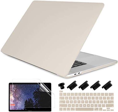 DONGKE Compatible with Older MacBook Pro 16 inch Case 2020 2019 A2141, Matte Plastic Hard Shell Case & Keyboard Cover for MacBook Pro 16 inch with Retina & Touch Bar Fits Touch ID, Stone