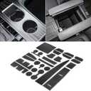 SENSHINE Cup Holder Insert for Toyota Sienna Accessories 2024 2023 2022 2021 Center Console Liner Door Pocket Non-Slip Anti Dust Pad Premium Interior 25Pcs Set (Gray Trim)