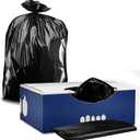 Plasticplace 25 Gallon Trash Bags  1.7 Mil  Black 3 Ply Garbage Can Liners  30" x 36" (100 Count)