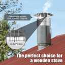 14 Inch Round Chimney Cap(no Assembly Required), 14 Inch Tapered Top Chimney Cap with Fastening Device with Screen, Stainless Steel