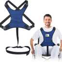 AOSSA Wheelchair Harness, Safety Belt for Elderly Fall Prevention, Wheelchair Seatbelt Restraints for Dementia Patients, Disabled, Wheel Chair Vest, Adjustable Torso Support Straps Prevent Sliding (Navy Blue)