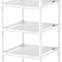 LANTEFUL Tall Narrow Shoe Rack 10-Tier Skinny Shoe Shelf Storage for 10-15 Pairs Shoes and Boots, Space Saving Corner Shoe Rack Organizer for Closet, Entryway, Garage, Living Room,White