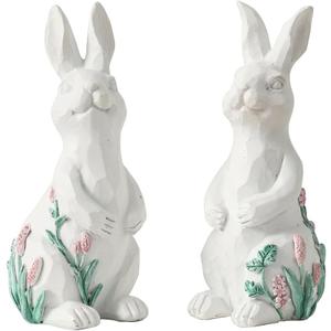 Easter Decorations for Home - Bunny Decor - Easter Bunny Statues for Indoor Tabletop Decor,Adorable Small Rabbit Figurines for Easter Table Decor,Home,Office,Gifts