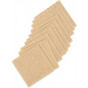 24x24 inch Polyester Carpet Square Set of 10 with Stickers for Easy Peeling - Self-Adhesive Peel and Stick Carpet Tiles - Works with Most Subfloor Types - Beige Floor Squares