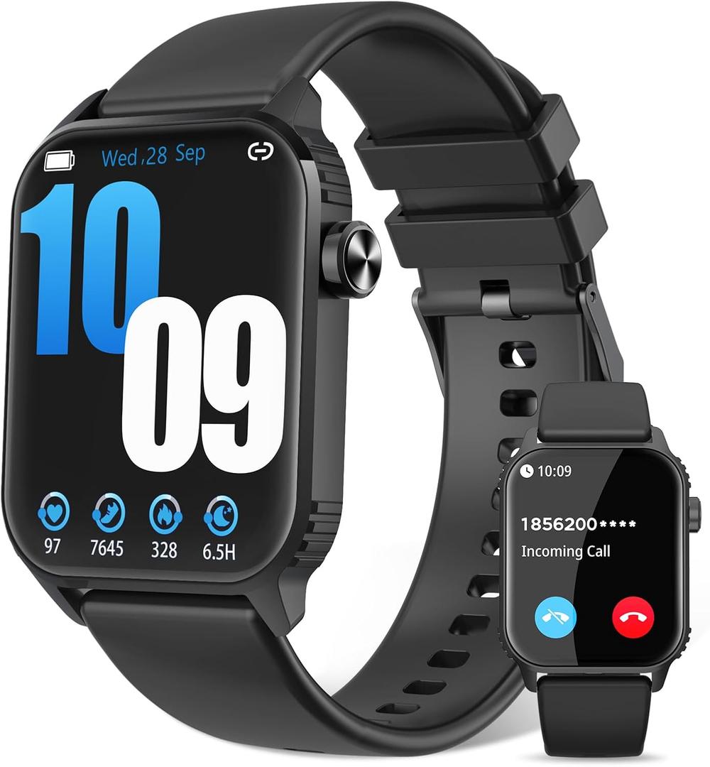 DIVOAZBVO Smart Watch for Men, 120+ Sports Modes Smartwatch with 1.83" HD Touchsreen, Sleep Monitor, IP67 Waterproof, Bluetooth Call & Music Control Fitness Watch for iPhone/Android (Black)